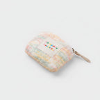 Pastel Rainbow Striped Textured Coin Purse Wallet