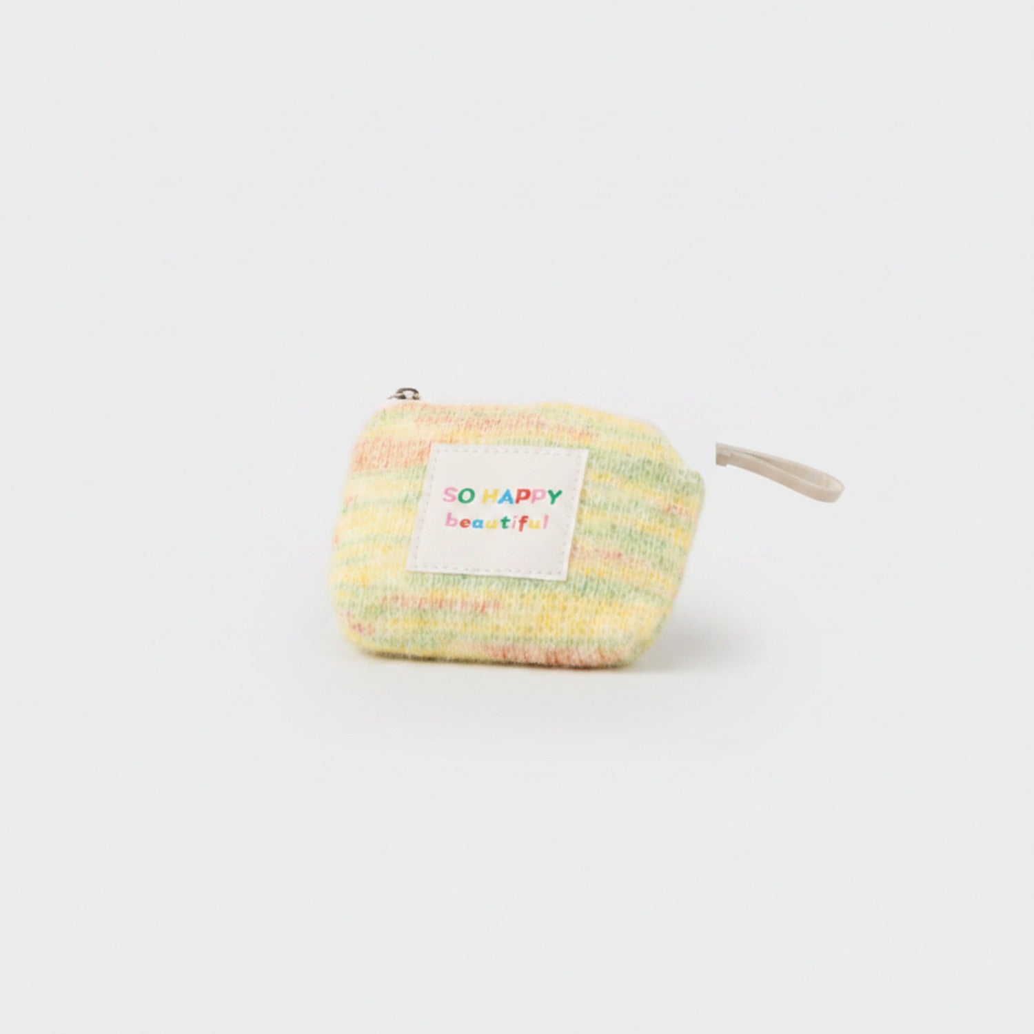 Pastel Rainbow Knit Coin Purse With Charm