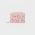 Floral Pink Zip Wallet With Heart Detail