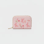 Floral Pink Zip Wallet With Heart Detail