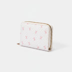 Cute Bow Print Zip Around Wallet Cream – bags & wallets (view 1)