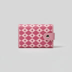 Pink Argyle Heart Trifold Card Wallet