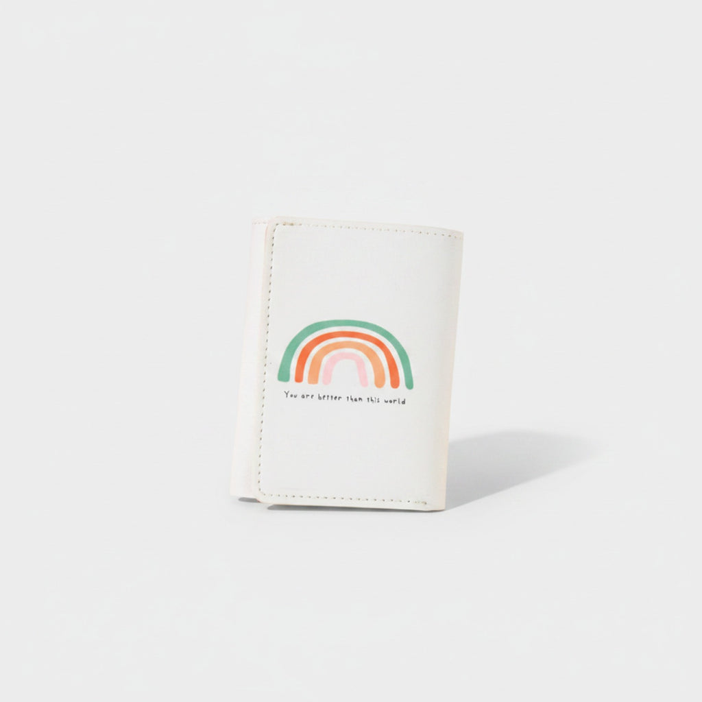 Rainbow Pastel Cardholder Wallet With Inspirational Design