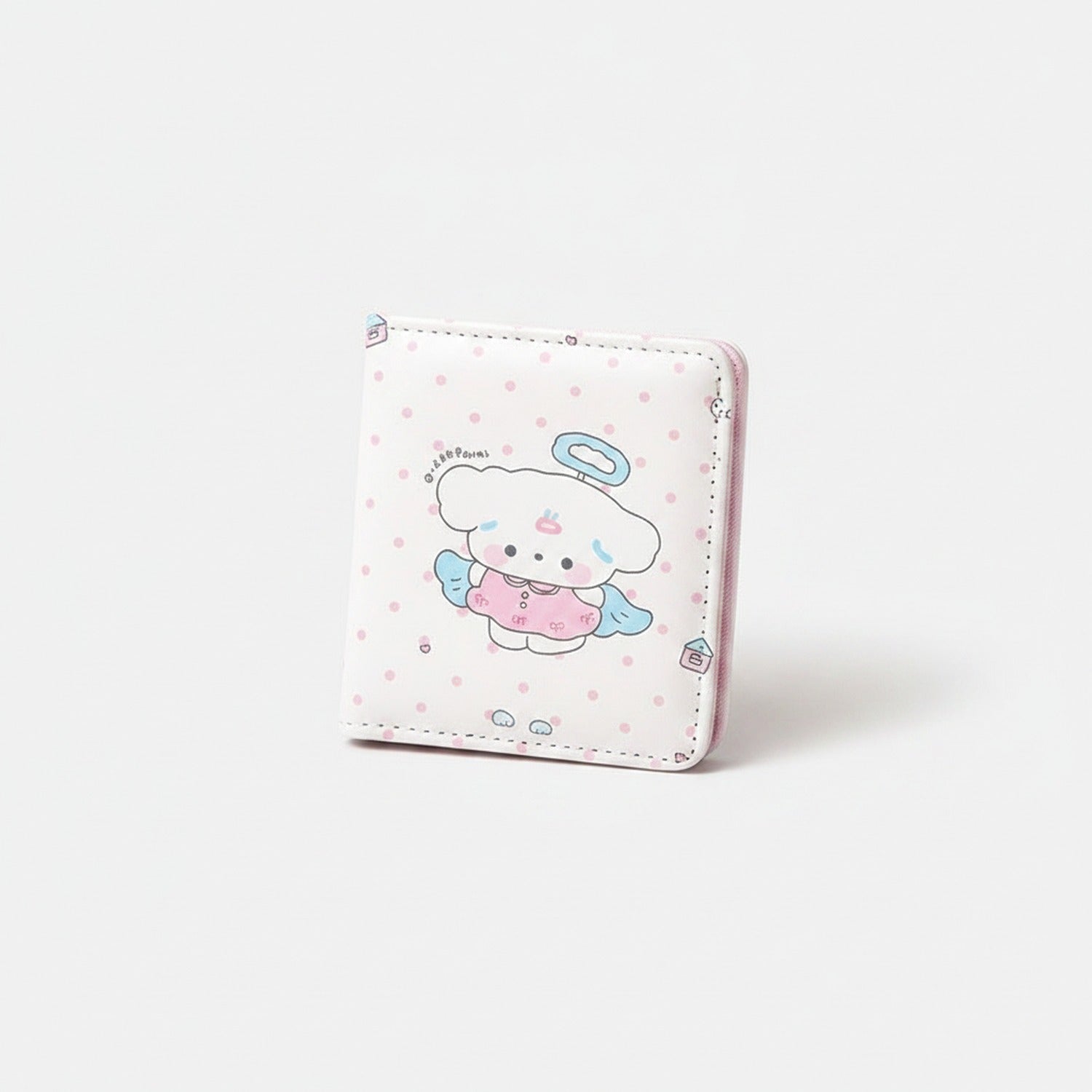 Kawaii Character Pastel Pink Wallet With Mirror