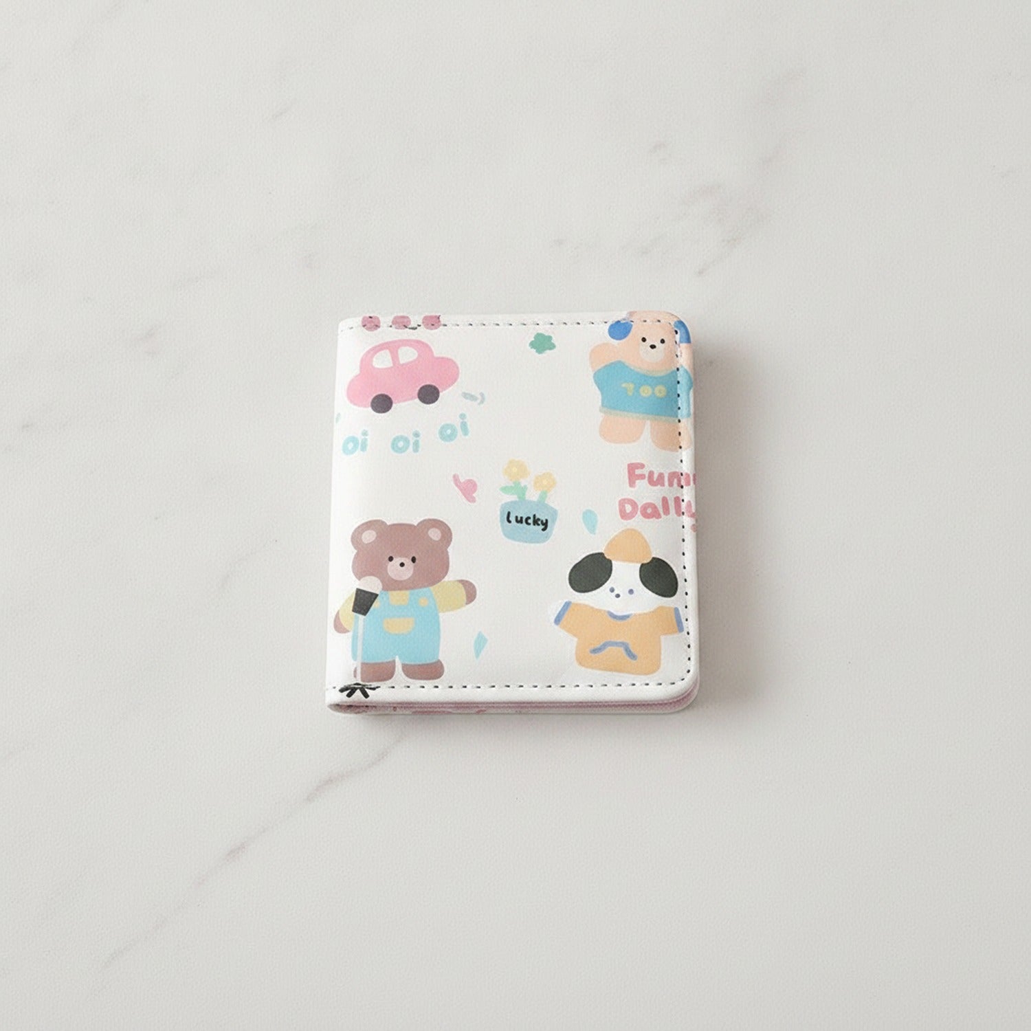 Cute Bear Teddy Wallet Card Holder Pink