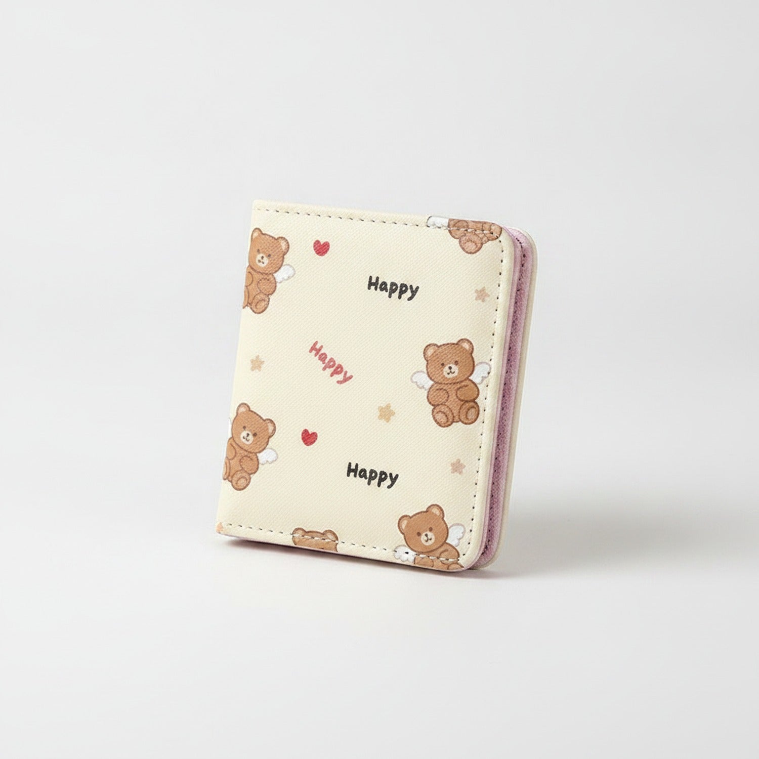 Cute Bear Teddy Wallet Card Holder Pink
