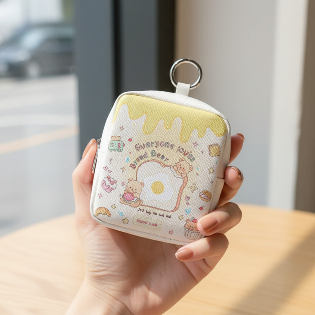 Cute Bear Coin Purse With Charm Ring