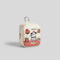 Cream Hamburger Cartoon Coin Purse With Keychain Ring