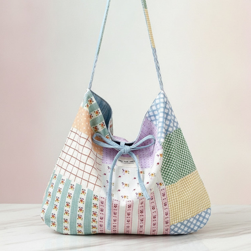 Patchwork Quilted Shoulder Tote Bag Multi-Color – bags & wallets (view 2)