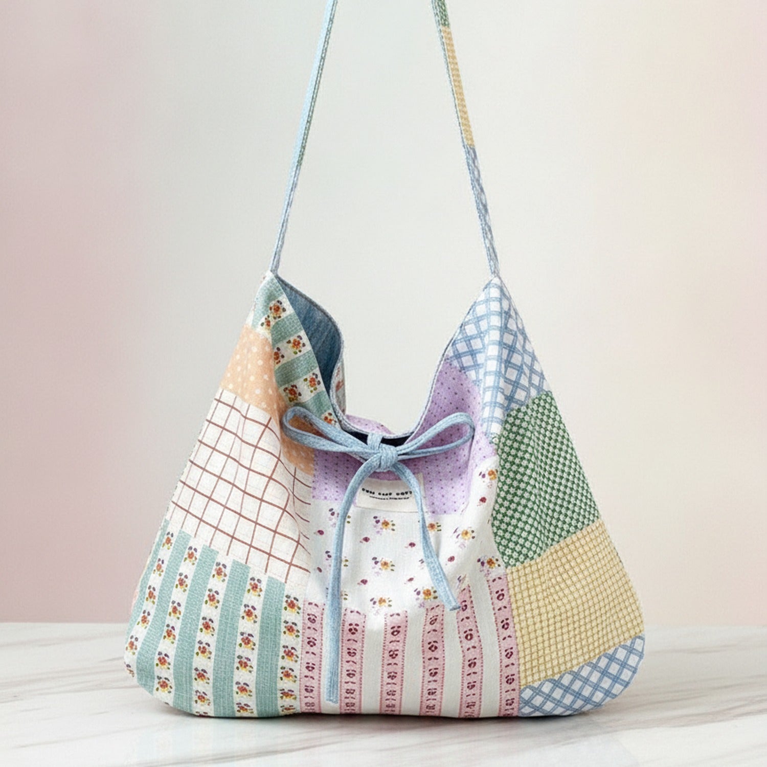 Patchwork Quilted Shoulder Tote Bag Multi-Color