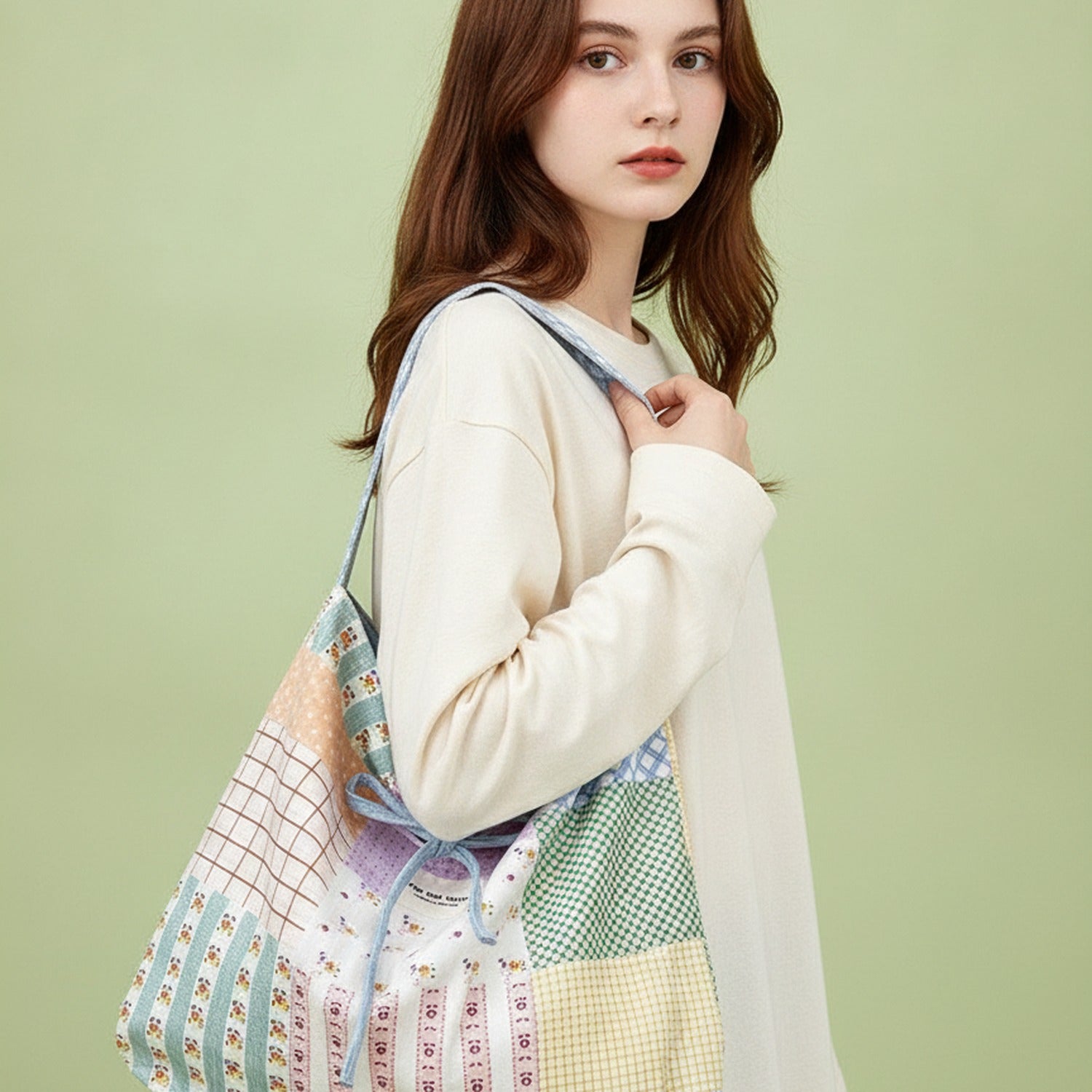 Patchwork Quilted Shoulder Tote Bag Multi-Color