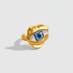 Gold Evil Eye Ring With Blue Iris – jewelry (view 1)