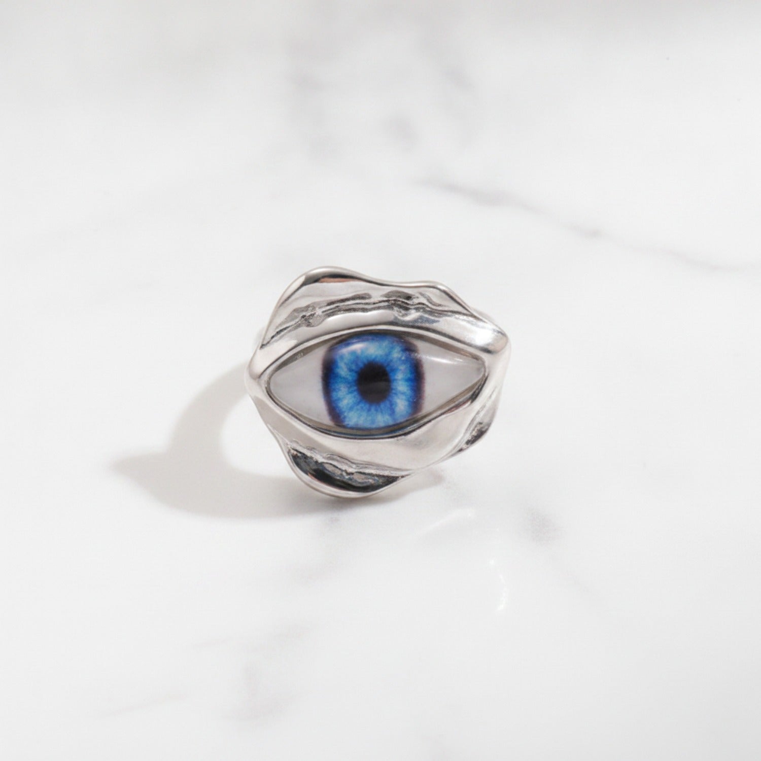 Blue Eye Silver Statement Ring