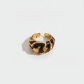 Black & Gold Striped Statement Ring