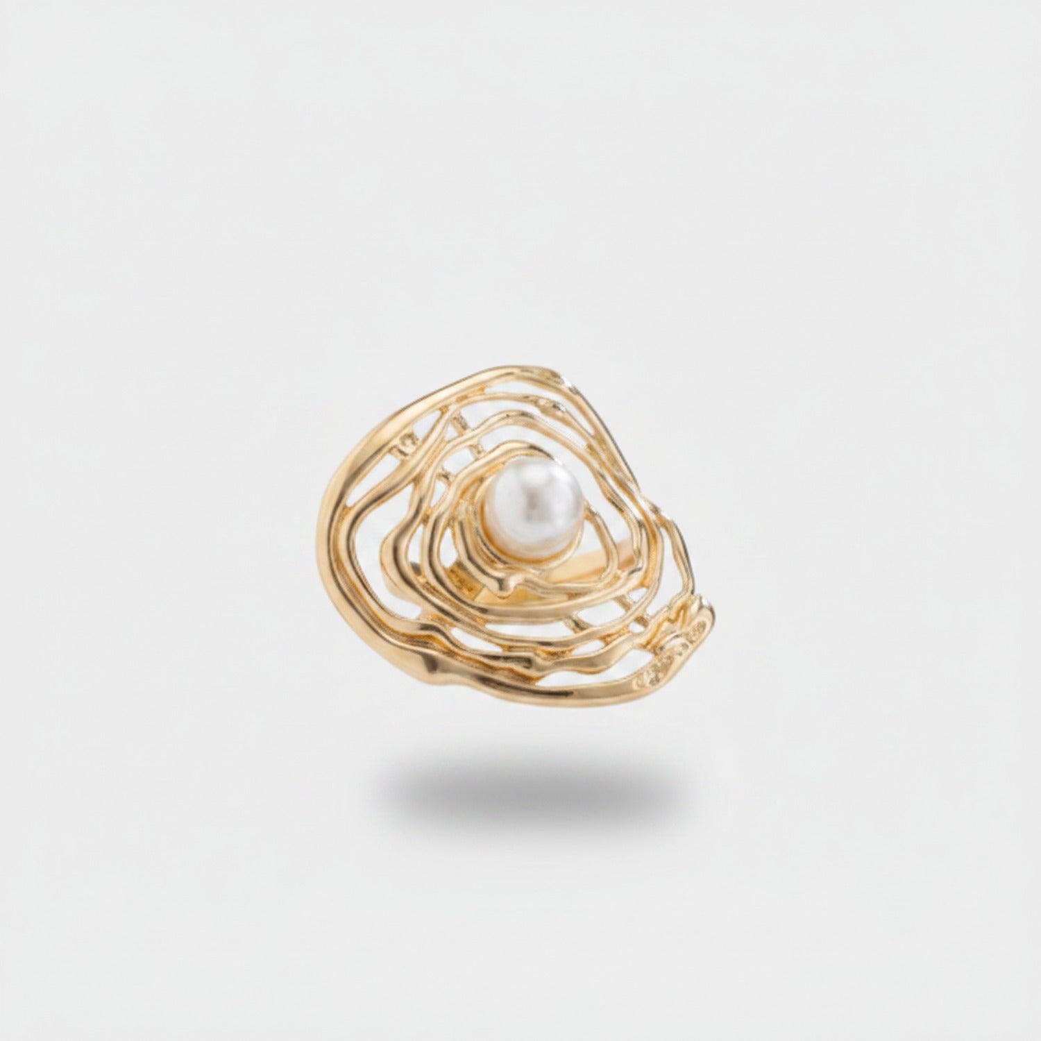 Pearl Gold Oyster Shell Statement Ring