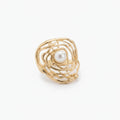 Pearl Gold Oyster Shell Statement Ring – jewelry (view 1)