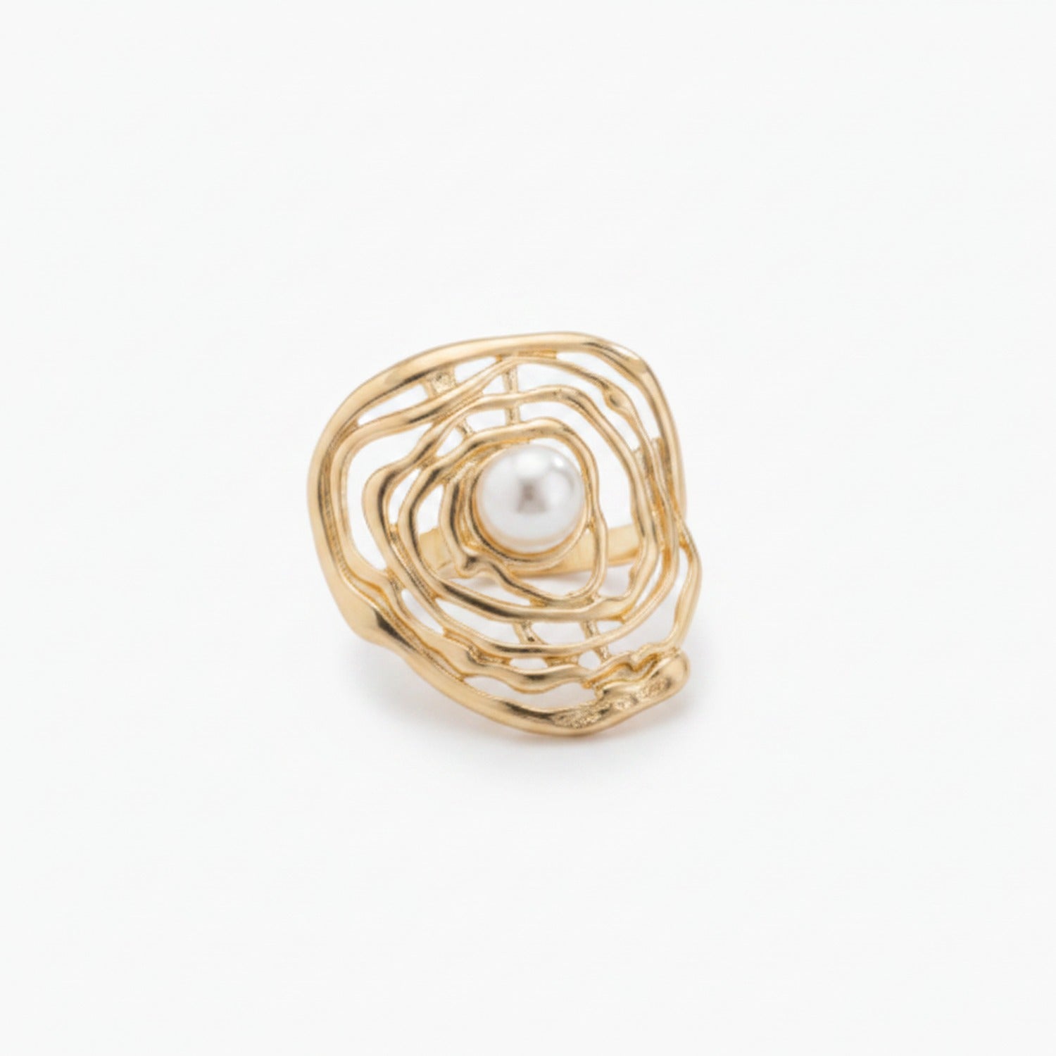 Pearl Gold Oyster Shell Statement Ring