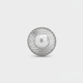 Pearl Center Textured Silver Ring Set