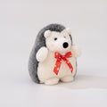 Adorable Gray and White Hedgehog Plush with Red Ribbon Bow – novelty & toys (view 1)