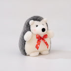 Adorable Gray and White Hedgehog Plush with Red Ribbon Bow – novelty & toys (view 1)