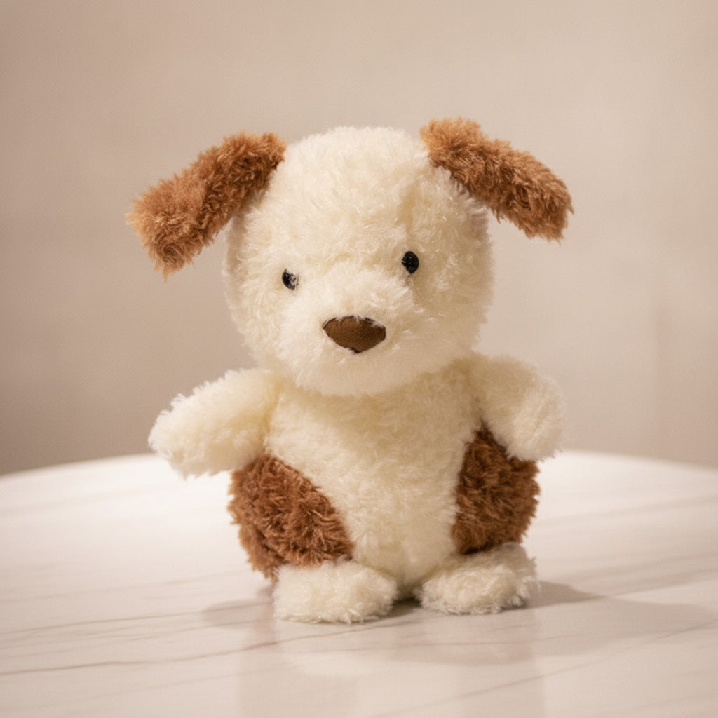 Cream And Brown Floppy Ear Plush Puppy Toy – novelty & toys (view 2)