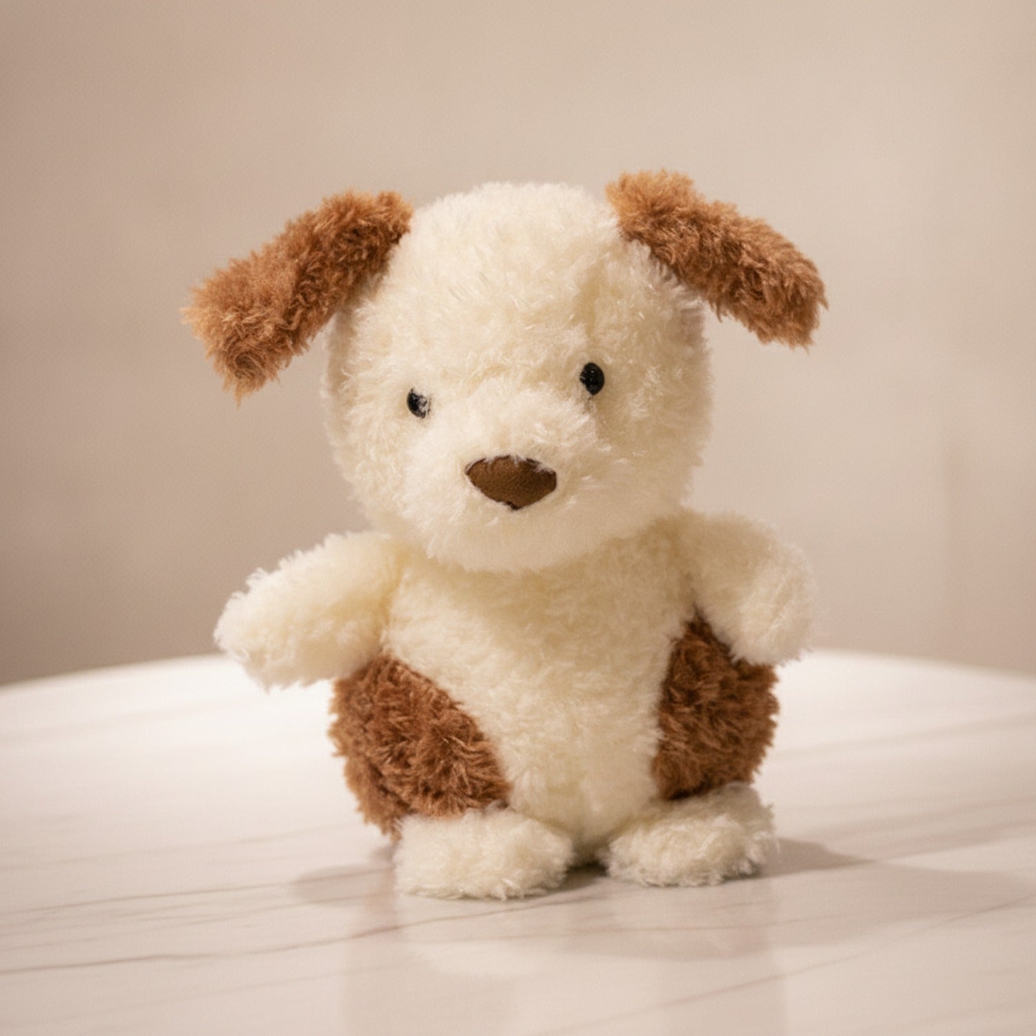 Cream And Brown Floppy Ear Plush Puppy Toy