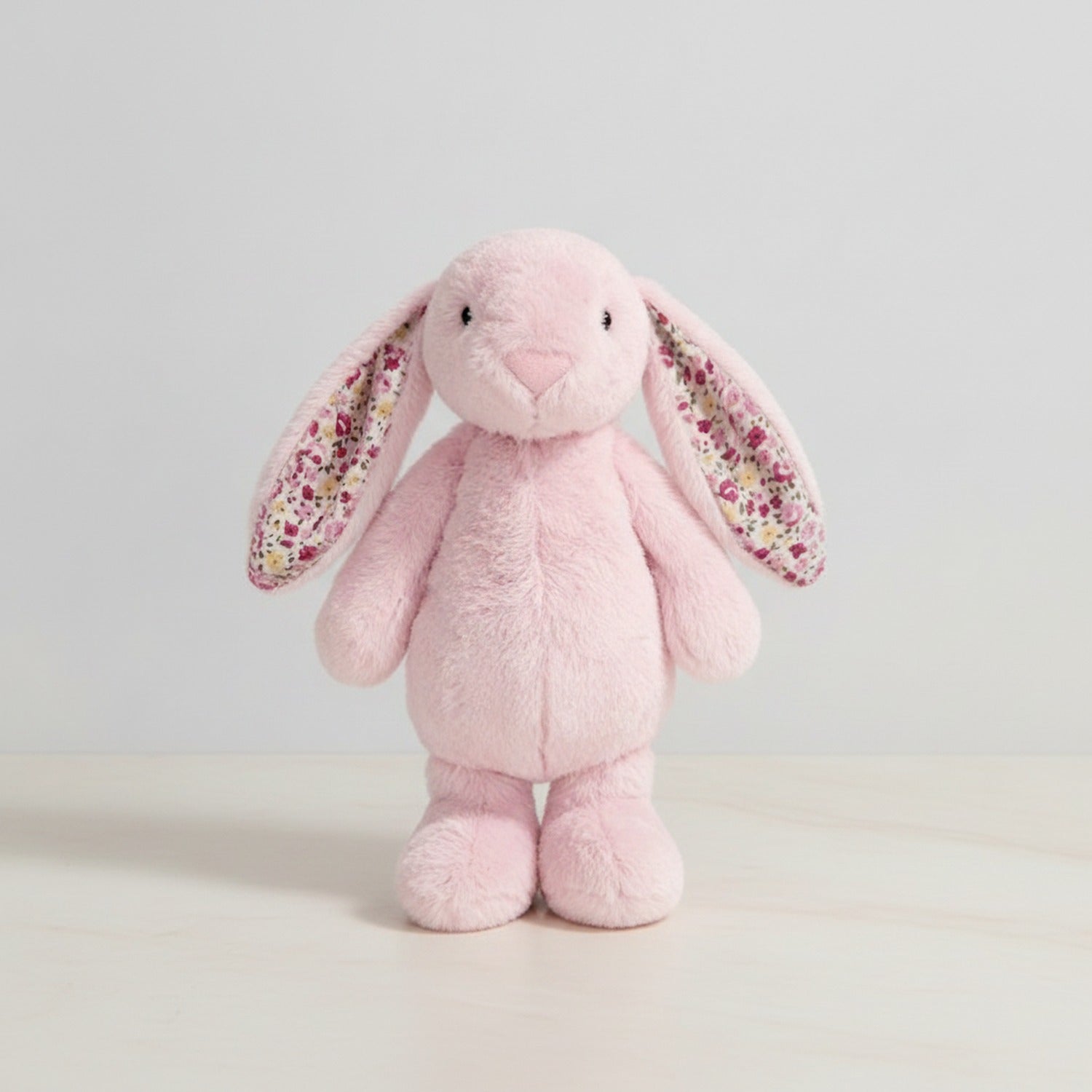 Pink Floral Bunny Plush Toy With Flower Ears