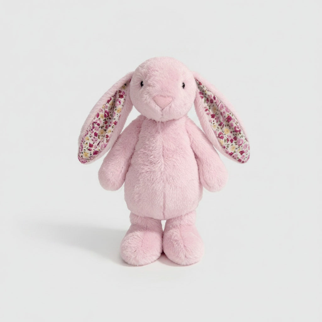 Pink Floral Bunny Plush Toy With Flower Ears – novelty & toys (view 1)