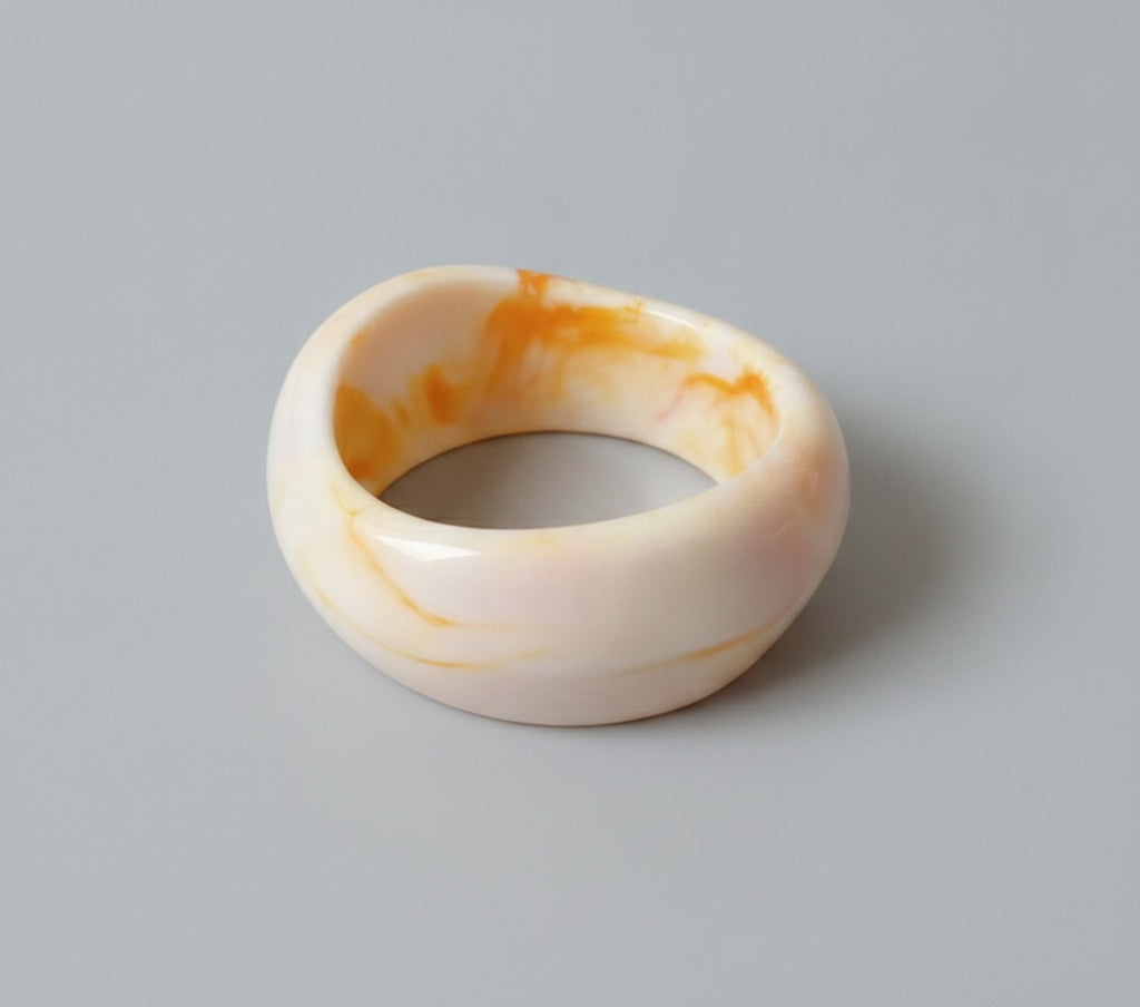 Polished Wood Bangle Bracelet - Bracelet Two Rice – jewelry (view 1)
