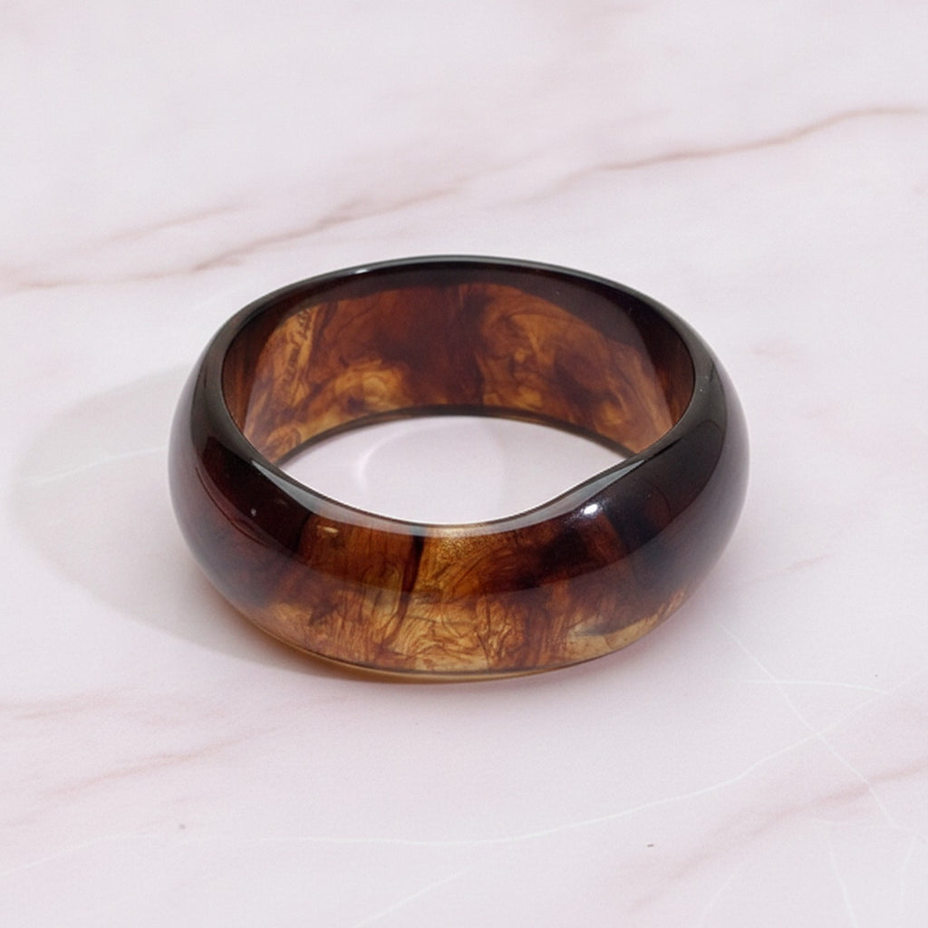 Polished Wood Bangle Bracelet - Bracelet Camel – jewelry (view 2)