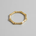 Gold Bamboo Segmented Bangle Bracelet – jewelry (view 1)