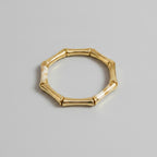 Gold Bamboo Segmented Bangle Bracelet – jewelry (view 1)