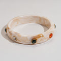 Marble Resin Bangle Bracelet With Gemstone Accents – jewelry (view 1)