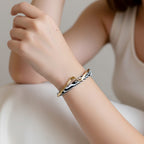 Zebra Stripe Gold Cuff Bracelet