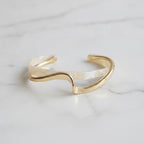 Twisted Gold And Pearl Cuff Bracelet – jewelry (view 2)