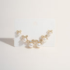 Elegant Pearl Bow Stud & Crawler Earring Set – jewelry (view 1)