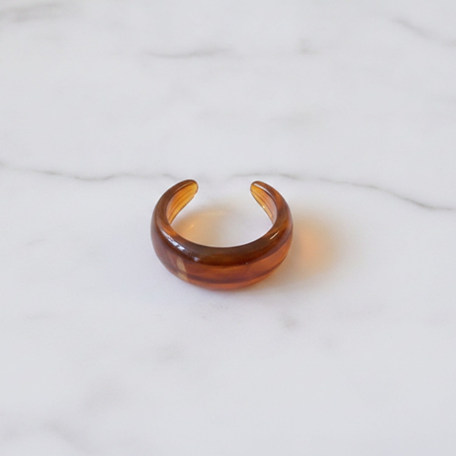 Amber Tortoiseshell Dome Resin Stud Earrings