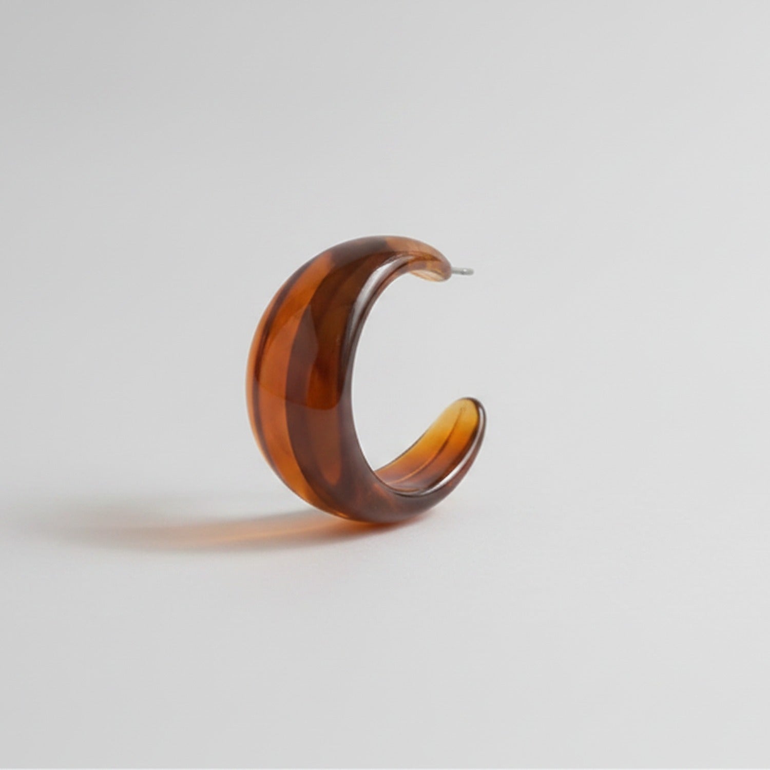 Amber Tortoiseshell Dome Resin Stud Earrings