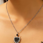 Black Spiked Heart Pendant Jewelry Set
