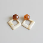 Tortoiseshell Resin Hoop Drop Earrings - Jianyou Accessories 2 – jewelry (view 1)