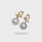 Pearl Drop Earrings With Rhinestone Bow Details