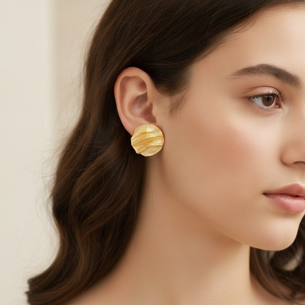 Textured Square Statement Earrings - Jianyou Accessories 2 – jewelry (view 3)
