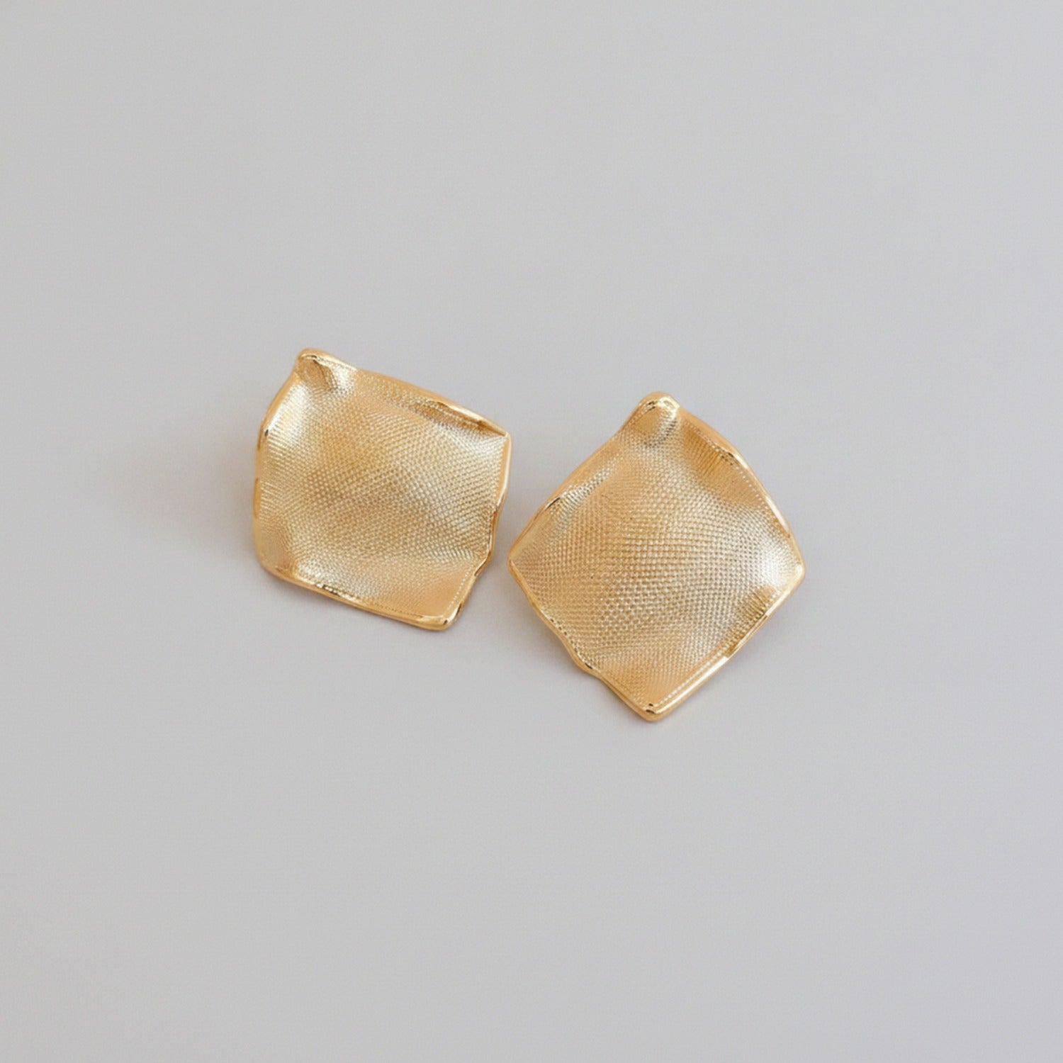 Textured Square Statement Earrings - Jianyou Accessories – jewelry (view 1)