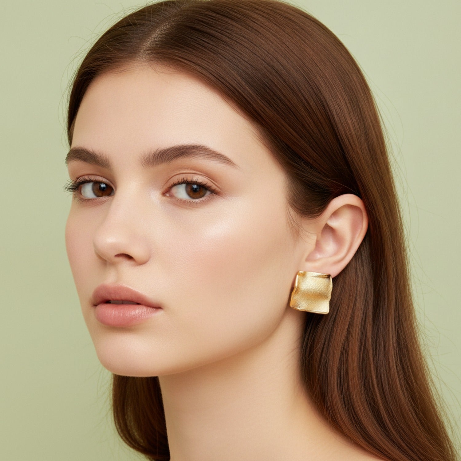 Textured Square Statement Earrings - Jianyou Accessories – jewelry (view 3)