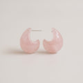 Resin Chunky Crescent Moon Hoop Earrings - Jianyou Accessories