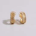 Textured Chunky Huggie Earrings - Jianyou Accessories – jewelry (view 1)