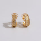 Textured Chunky Huggie Earrings - Jianyou Accessories – jewelry (view 1)