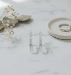 Rhinestone Hoop Earrings with Cross Detail - Jianyou Accessories – jewelry (view 2)