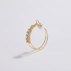 Rhinestone Hoop Earrings with Cross Detail - Jianyou Accessories