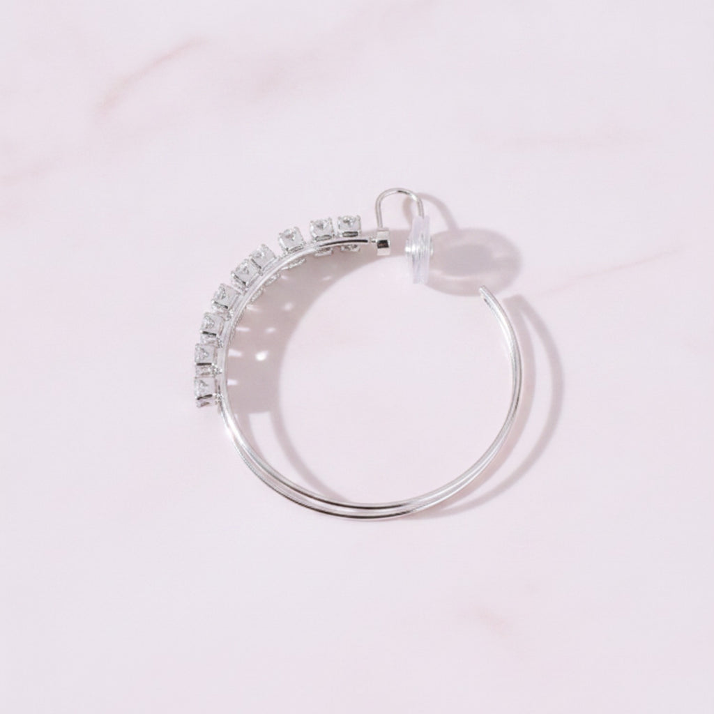 Rhinestone Hoop Earrings with Cross Detail - Jianyou Accessories 2
